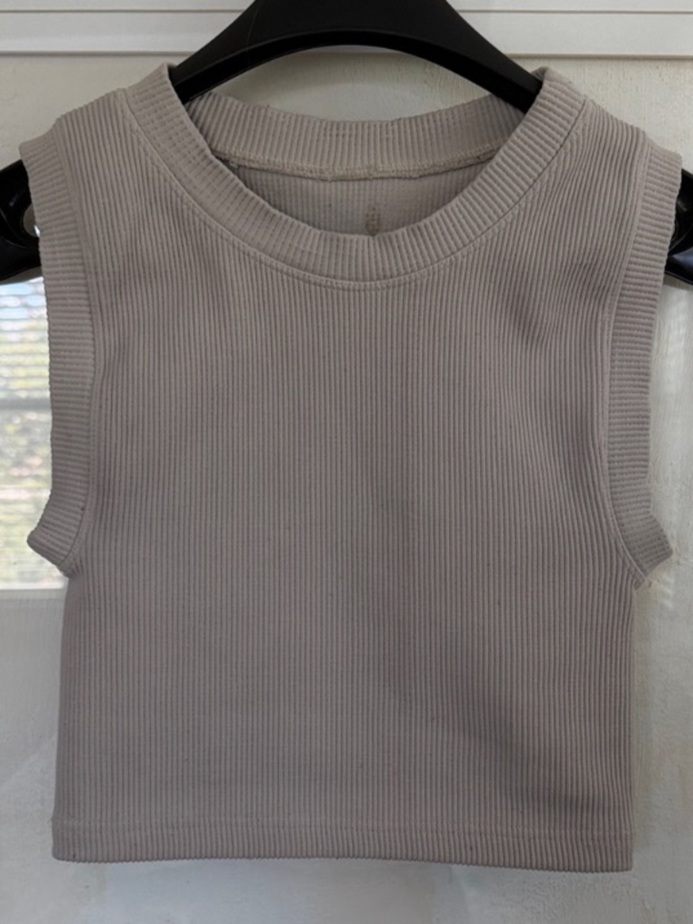 FP Movement by Free People Ribbed Sleeveless Tank Top in Light Taupe